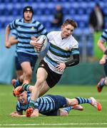 20 January 2015; Marc Baker, St. Gerard's School, is tackled by Patrick Murtagh, Castleknock College. Bank of Ireland Leinster Schools Vinnie Murray Cup Semi-Final, Castleknock College v St. Gerard's School, Donnybrook Stadium, Donnybrook, Dublin. Picture credit: Barry Cregg / SPORTSFILE
