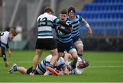 20 January 2015; Marc Boucher, Castleknock College, is tackled by Andrew Lynch, St. Gerard's School. Bank of Ireland Leinster Schools Vinnie Murray Cup Semi-Final, Castleknock College v St. Gerard's School, Donnybrook Stadium, Donnybrook, Dublin. Picture credit: Barry Cregg / SPORTSFILE