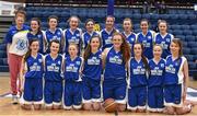 21 January 2015; The St Louis Kiltimagh squad. All-Ireland Schools Cup U16B Girls Final, St Louis Kiltimagh v Mercy Mounthawk. National Basketball Arena, Tallaght, Dublin. Picture credit: Matt Browne / SPORTSFILE