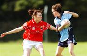 30 September 2007; Maeve Redmond, Dublin, in action against Katie Sheehan, Cork. The Aisling McGing Cup Final, Dublin v Cork, Toomevara, Co. Tipperary. Photo by Sportsfile