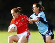30 September 2007; Annie Walsh, Cork, in action against Suzanne Murray, Dublin. The Aisling McGing Cup Final, Dublin v Cork, Toomevara, Co. Tipperary. Photo by Sportsfile