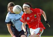 30 September 2007; Aine Sheehan, Cork, in action against Ciara Burgess, Dublin. The Aisling McGing Cup Final, Dublin v Cork, Toomevara, Co. Tipperary. Photo by Sportsfile