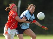30 September 2007; Fiona Walshe, Dublin, in action against Annie Walsh, Cork. The Aisling McGing Cup Final, Dublin v Cork, Toomevara, Co. Tipperary. Photo by Sportsfile
