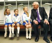 1 October 2007; An Taoiseach Bertie Ahern T.D., with children, left to right, Uainin Linsey, age 5, Sean Boyle, age 7, and Aoife Nolan, age 9, all from the St.Jude's GAA club, Dublin, at the launch of the GAA's Fun Do Learning Resource Pack and the Céim ar Aghaidh Resource Pack. GAA Museum, Croke Park, Dublin. Picture credit: David Maher / SPORTSFILE