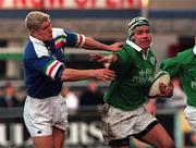 3 March 2000; Andy Ward of Ireland in action against Ezio Galon of Italy during the Six Nations A Rugby Championship match between Ireland and Italy at Donnybrook Stadium in Dublin. Photo by Matt Browne/Sportsfile