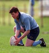 3 April 1999; Brian O'Driscoll of UCD lines up a kick during the AIB All-Ireland League Division 3 match between UCD RFC and Bohemians RFC at Belfield Bowl in Dublin. Photo by Brendan Moran/Sportsfile