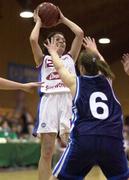 29 January 2000; Christine Kiely of Avonmore Wildcats in action against Ciara Fenton of Killester during the Senior Women's Sprite Cup Semi-Final match between Avonmore Wildcats v Killester at the National Basketball Arena in Tallaght, Dublin. Photo by Brendan Moran/Sportsfile