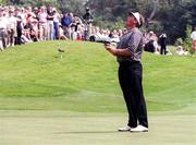 31 July 1999; Darren Clarke reacts after missing a putt for a record 9 birdies in a row at the 8th green during day two of the Smurfit European Open at the K-Club in Straffan, Kildare. Photo by Matt Browne/Sportsfile