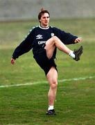 16 November 1999; David Connolly during a Republic of Ireland training session at Veledrom Stadium in Bursa, Turkey. Photo by Brendan Moran/Sportsfile