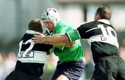 21 August 1999; David Humphreys of Ireland in action against Mel Deane, left, and Eric Elwood of Connacht during the Representative Match between Connacht and Ireland XV at the Sportsground in Galway. Photo by Matt Browne/Sportsfile