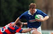 12 March 2000; Denis Hickie of St Mary's College is tackled by Darragh McElligott of Clontarf during the AIB Rugby League Division 1 match between Clontarf and St Mary's College at Templeville Road in Dublin. Photo by Matt Browne/Sportsfile