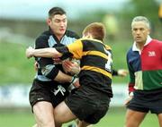 27 March 1999; Eddie Halvey of Shannon is tackled by Eoin Brennan of Buccaneers during the AIB All-Ireland League Division 1 match between Buccaneers and Shannon at Buccaneers RFC in Athlone, Westmeath. Photo by Matt Browne/Sportsfile