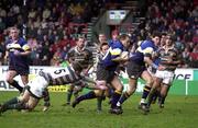 15 January 2000; Emmet Farrell of Leinster is tackled by Geordan Murphy of Leicester during the Heineken Cup Pool 1 Round 6 match between Leicester and Leinster at Welford Road in Leicester, England. Photo by Brendan Moran/Sportsfile