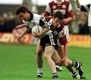 27 June 1999; James Joyce of Sligo is tackled by Shay Walsh of Galway during the Bank of Ireland Connacht Senior Football Championship Semi-Final match between Sligo and Galway at Markievicz Park in Sligo. Photo by Ray Lohan/Sportsfile