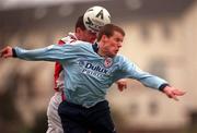 17 March 2000; James Keddy of Shelbourne in action against Willie Burke of St Patrick's Athletic during the Eircom League Premier Division match between St Patrick's Athletic and Shelbourne at Richmond Park in Dublin. Photo by David Maher/Sportsfile