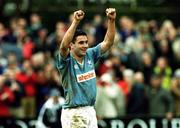 24 April 1999; Jeremy Staunton of Garryowen celebrates at the final whistle after the AIB All-Ireland League match between Garryowen and St Mary's College at Dooradoyle in Limerick. Photo by Brendan Moran/Sportsfile
