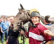 29 July 1999; Richard Dunwoody with Quinze after winning the Guinness Galway Hurdle at the Galway Races in Ballybrit, Galway. Photo by Matt Browne/Sportsfile