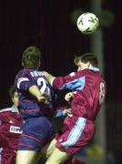 7 January 2000; Billy Clery of Galway United in action against Donal Broughan of St Patrick's Athletic during the FAI Harp Cup Second Round match between Galway United and St Patrick's Athletic at Terryland Park in Galway. Photo by Matt Browne/Sportsfile