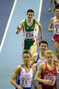 25 February 2000; Gareth Turnbull of Ireland, 328, during the semi-final of the Men's 1500m during the European Indoor Athletics Championships at Flanders Sports Arena in Ghent, Belguim. Photo by Brendan Moran/Sportsfile