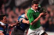 3 March 2000; Geordan Murphy of Ireland is tackled by Ezio Galon of Italy during the Six Nations A Rugby Championship match between Ireland and Italy at Donnybrook Stadium in Dublin. Photo by Matt Browne/Sportsfile