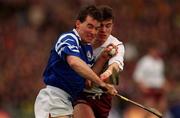 17 March 2000; Ger Hoey of St Joseph's Doorabarefield is tackled by Donal Moran of Athenry during the AIB All-Ireland Senior Club Hurling Championship Final match between Athenry and St Joseph's Doorabarefield at Croke Park in Dublin. Photo by Ray McManus/Sportsfile