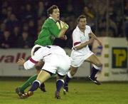 4 February 2000; Guy Easterby of Ireland A is tackled by Tim Stimpson of England A during the Six Nations A Rugby Championship match between England and Ireland at Franklins Gardens in Northampton, England. Photo by Brendan Moran/Sportsfile