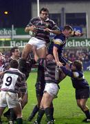 19 November 1999; John Welborn of Leicester wins possession in the line-out during the Heineken European Cup Pool 1 match between Leinster and Leicester Tigers at Donnybrook Stadium in Dublin. Photo by Ray McManus/Sportsfile