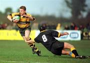 13 March 1999; Conor Gormal of Young Munster gets past Matthew Webber of Buccaneers during the AIB All-Ireland League Division 1 match between Buccaneers and Young Munster at Keane Park in Athlone, Westmeath. Photo by David Maher/Sportsfile