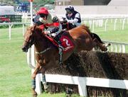 28 July 1999; Moscow Express, with Ruby Walsh up, jump the fifth ahead of Specialize, with Adrian McGuire up, on their way to win the Galway Plate at the Galway Races in Ballybrit, Galway. Photo by Matt Browne/Sportsfile