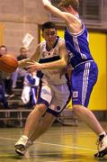 19 December 1999; Neal McCotter of Star of the Sea in action against Jonathan Grennell of Killester during the ESB Men's Superleague Basketball match between Killester and Star of the Sea at IWA in Clontarf in Dublin. Photo by Brendan Moran/Sportsfile