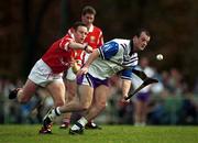 17 October 1999; Ollie Baker of 1999 Eircell All-Stars in action against Fergal Ryan of Cork during the Eircell Hurling All-Star match between the 1999 All-Star selection and Cork at the Irish Cultural Centre in Canton, Massachusetts, USA. Photo by Brendan Moran/Sportsfile