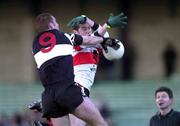 12 December 1999; Micheál O'Sé of UCC in action against Senan Hehir of Doonbeg during the AIB Munster Senior Club Football Championship Final match between UCC and Doonbeg at the Gaelic Grounds in Limerick. Photo by Brendan Moran/Sportsfile