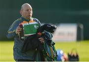 21 October 2017; Waterford kitman Tommy Byrne before the U21 Shinty International match between Ireland and Scotland at Bught Park in Inverness, Scotland. Photo by Piaras Ó Mídheach/Sportsfile