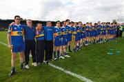30 September 2007; Dromard players and staff, stand together during the national anthem. Longford Senior Football Championship Final, Dromard v Colmcille, Pearse Park, Longford. Picture credit; David Maher / SPORTSFILE