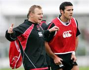 2 October 2007; Ulster head coach Mark McCall with Seamus Mallon during a training session. Ulster Rugby Squad Training Session, Newforge Country Club, Belfast, Co. Antrim. Picture credit; Oliver McVeigh / SPORTSFILE