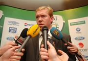 2 October 2007; Republic of Ireland manager Stephen Staunton announcing his squad for the upcoming European Championship Qualifier matches against Germany and Cyprus. Republic of Ireland Squad Announcement, Clarion Hotel, Dublin Airport. Picture credit; David Maher / SPORTSFILE