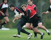 2 October 2007; Ulster's Ryan Caldwell is tackled by David Pollock during a training session. Ulster Rugby Squad Training Session, Newforge Country Club, Belfast, Co Antrim. Picture credit; Oliver McVeigh / SPORTSFILE