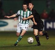 2 October 2007; Patrick Kavanagh, Bray Wanderers, in action against David Cassidy, Shamrock Rovers. eircom League of Ireland Premier Division, Bray Wanderers v Shamrock Rovers, Carlisle grounds, Bray, Co. Wicklow. Picture credit; Stephen McCarthy / SPORTSFILE *** Local Caption ***