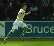2 October 2007; Alan Cawley, Bray Wanderers, celebrates after scoring his side's first goal. eircom League of Ireland Premier Division, Bray Wanderers v Shamrock Rovers, Carlisle grounds, Bray, Co. Wicklow. Picture credit; Paul Mohan / SPORTSFILE *** Local Caption ***