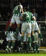 2 October 2007; Bray Wanderers celebrate after Alan Cawley scored their side's first goal. eircom League of Ireland Premier Division, Bray Wanderers v Shamrock Rovers, Carlisle grounds, Bray, Co. Wicklow. Picture credit; Paul Mohan / SPORTSFILE *** Local Caption ***