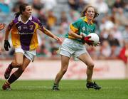 23 September 2007; Eileen Donoghue, Leitrim, in action against Mary Lacey, Wexford. TG4 All-Ireland Ladies Intermediate Football Championship Final, Wexford v Leitrim, Croke Park, Dublin. Picture credit; Matt Browne / SPORTSFILE