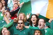 30 September 2007; Ireland fans during the match. 2007 Rugby World Cup, Pool D, Ireland v Argentina, Parc des Princes, Paris, France. Picture credit; Brian Lawless / SPORTSFILE