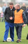 7 October 2007; Armagh manager Peter McDonnell, left, with Enda McNulty. Official Opening of Silverbridge Harps New Field, Armagh v Louth, Silverbridge, Armagh. Picture credit; Oliver McVeigh / SPORTSFILE