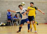 22 January 2015; Andrea Brunello, Athlone Institute of Technology, in action against Yannis Malaoui, Griffith College Dublin, in the Quarter-Finals of the FAI Colleges National Futsal Finals. IT Sligo, Sligo. Photo by Sportsfile