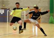22 January 2015; Wesley Connolly, Cork Institute of Technology, in action against Sylvain Corre, Dublin Business School, in the Semi-Finals of the FAI Colleges National Futsal Finals. IT Sligo, Sligo. Photo by Sportsfile