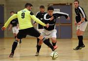 22 January 2015; Diego Santos, Dublin Business School, in action against Niall Griffen, Cork Institute of Technology, in the Semi-Finals of the FAI Colleges National Futsal Finals. IT Sligo, Sligo. Photo by Sportsfile