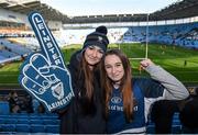 24 January 2015; Leinster supporters Lydia, left, and Erika Wright, originally from Bray, Co. Wicklow, but living in Northampton, at the game. European Rugby Champions Cup 2014/15, Pool 2, Round 6, Wasps v Leinster. Ricoh Arena, Coventry, England. Picture credit: Stephen McCarthy / SPORTSFILE