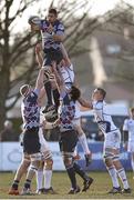 24 January 2015; Tom Holmes, Rotherham Titans, claims possession in a lineout. British & Irish Cup, Quarter Final, Rotherham Titans v Leinster A, Clifton Lane, Rotherham, England. Picture credit: Magi Haroun / SPORTSFILE