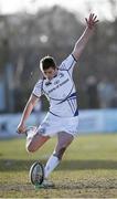 24 January 2015; Ross Byrne, Leinster A, kicks a conversion. British & Irish Cup, Quarter Final, Rotherham Titans v Leinster A, Clifton Lane, Rotherham, England. Picture credit: Magi Haroun / SPORTSFILE