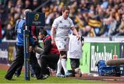 24 January 2015; Eoin Reddan, Leinster, leaves the pitch after picking up an injury. European Rugby Champions Cup 2014/15, Pool 2, Round 6, Wasps v Leinster. Ricoh Arena, Coventry, England. Picture credit: Stephen McCarthy / SPORTSFILE